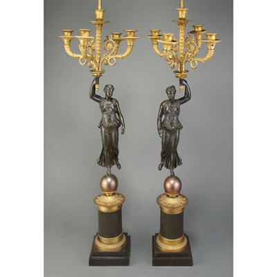 Lot 514 - Pair of Empire Style Gilt and...