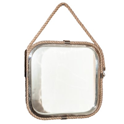 Lot 161 - Brass Framed Hanging Mirror; And a Rope Framed...