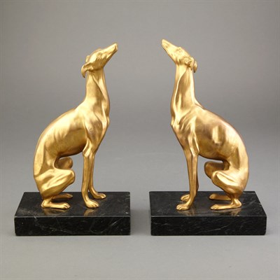 Lot 467 - Pair of Art Deco Style Silvered Bronze Figures...