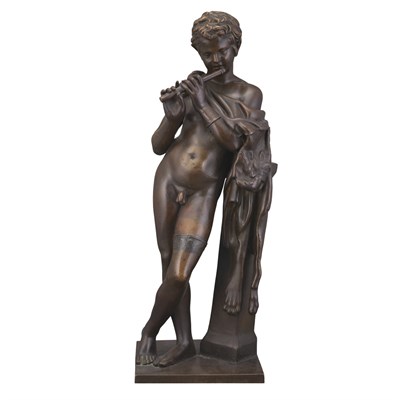 Lot 528 - Bronze Figure of Pan Cast by F. Barbedienne,...