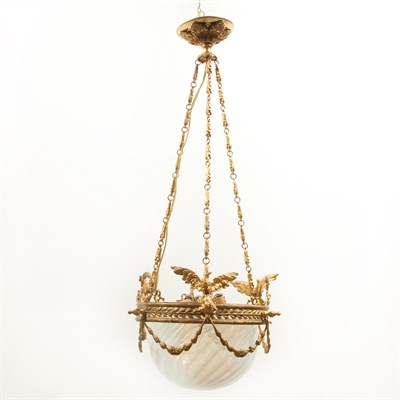 Lot 334 - Empire Style Gilt-Metal and Opalescent Glass...
