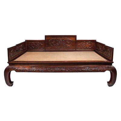 Lot 245 - Chinese Hongmu Luohan Bed 19th Century The...