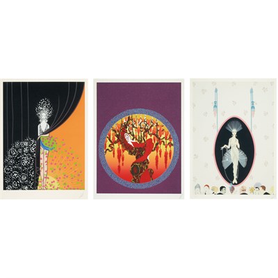 Lot 428 - Erte [IMAGES OF WOMEN] Three color...