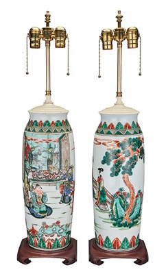 Lot 183 - Pair of Chinese Famille Verte Glazed Porcelain...