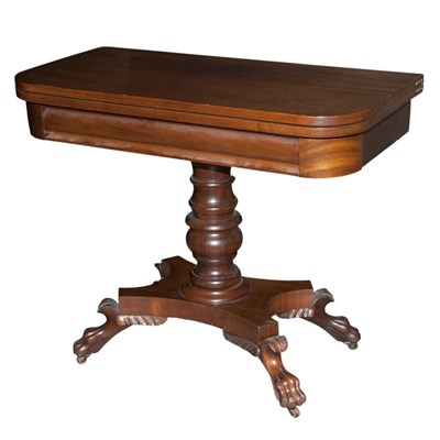 Lot 201 - Classical Style Mahogany Fold-Over Card Table...