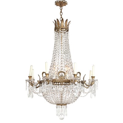 Lot 344 - Louis XVI Style Gilt-Metal and Beaded Glass...