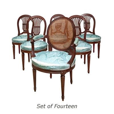 Lot 478 - Set of Fourteen Louis XVI Style Mahogany...