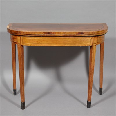 Lot 445 - George III Inlaid Mahogany Card Table Height...