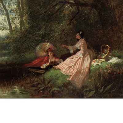 Lot 1 - Charles Desire Hue French, 1825-1883 Restful...