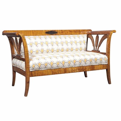 Lot 482 - Biedermeier Part Ebonized Maple Settee Length...