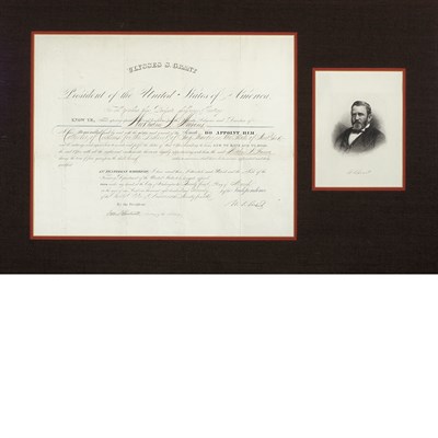 Lot 44 - GRANT, ULYSSES S. Document Signed. Washington:...