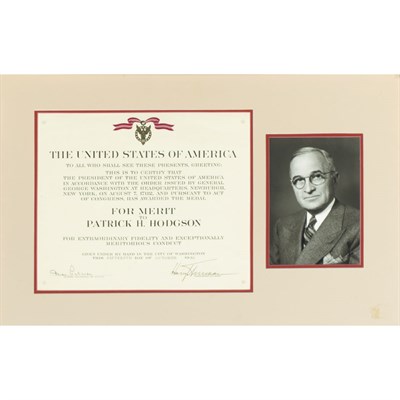 Lot 54 - TRUMAN, HARRY Document signed. Washington: 15...