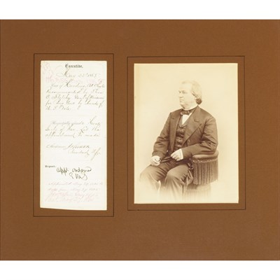 Lot 43 - JOHNSON, ANDREW Endorsement signed....