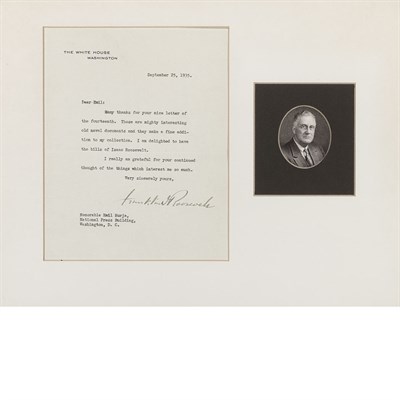 Lot 51 - ROOSEVELT, FRANKLIN DELANO Typed letter signed....