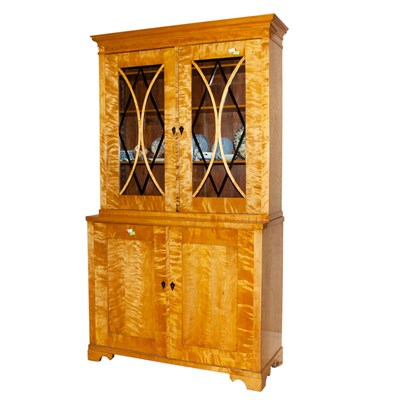 Lot 455 - Biedermeier Part Ebonized Satinwood Bookcase...