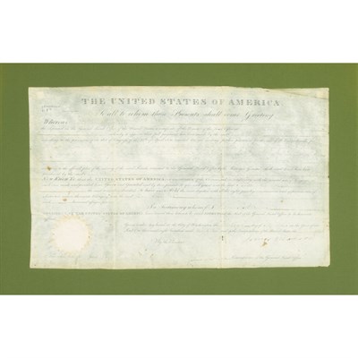 Lot 35 - MONROE, JAMES Document Signed. Washington: 7...