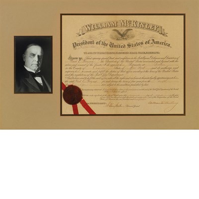Lot 46 - McKINLEY, WILLIAM Document signed. Washington:...