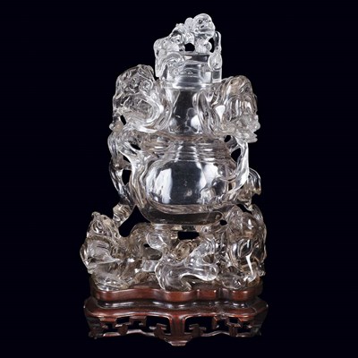 Lot 165 - Chinese Rock Crystal Covered Vase 19th Century...
