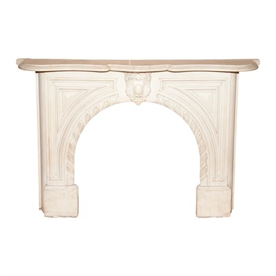 Lot 418 - Neoclassical Style White Marble Fireplace...