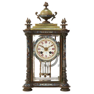Lot 388 - Louis XVI Style Champleve Enamel Bronze and...