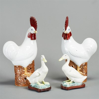 Lot 206 - Pair of Chinese Export White Porcelain Figures...
