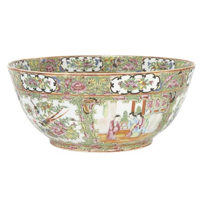 Lot 186 - Canton Rose Medallion Porcelain Punch Bowl...