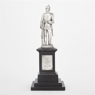 Lot 230 - German Silver Figure of a Soldier Late 19th...