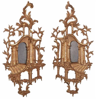 Lot 300 - Pair of George II Giltwood Girandoles Circa...