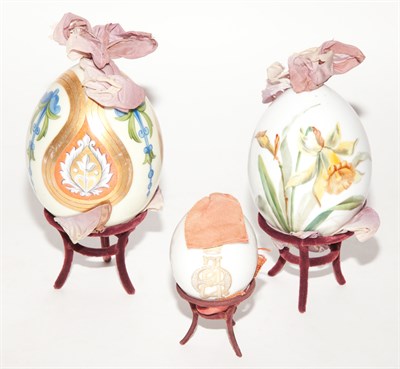 Lot 563 - Group of Three Russian Porcelain Easter Eggs...