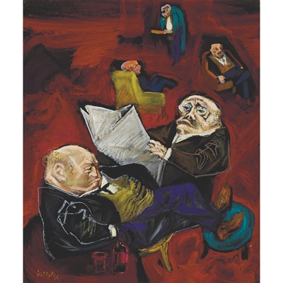 Lot 111 - William Gropper American, 1897-1977 Reading...