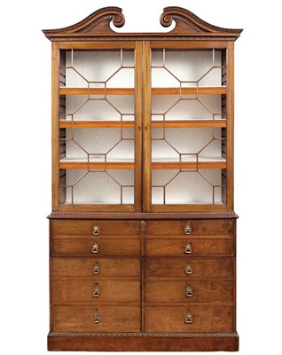 Lot 288 - George III Mahogany Secretaire Bookcase...