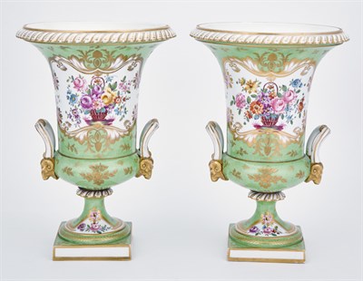 Lot 355 - Pair of Rockingham Porcelain Urns 19th Century...