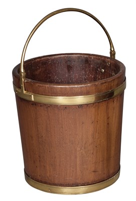 Lot 339 - George III/IV Brass Bound Mahogany Peat Bucket...