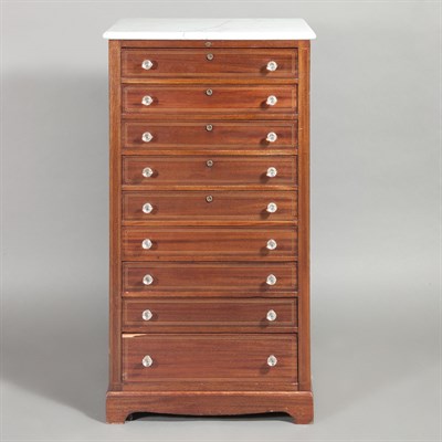 Lot 441 - Marble Top Mahogany Collector's Cabinet Height...