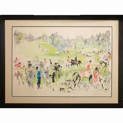 Lot 126 - LeRoy Neiman HUNTER TRIALS Color screenprint,...
