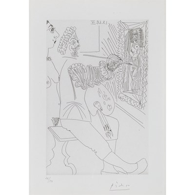 Lot 137 - Pablo Picasso ARTISTE PEINTRE AU TRAVAIL, AVEC...