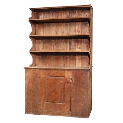 Lot 217 - Queen Anne Pine Step-Back Cupboard New England,...
