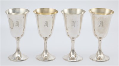 Lot 255 - Set of Twelve American Sterling Silver Goblets...