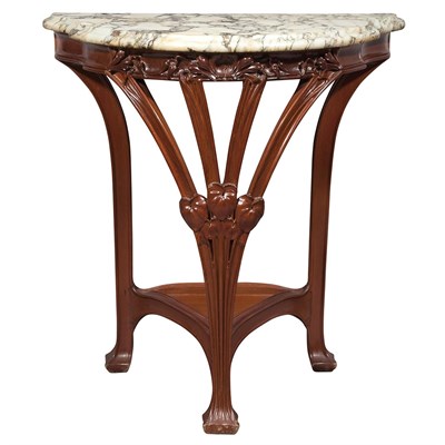 Lot 422 - French Art Nouveau Carved Mahogany Console...