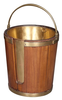 Lot 372 - English Brass Bound Mahogany Plate Bucket...