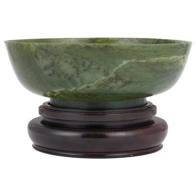 Lot 208 - Chinese Spinach Green Jade Bowl 18th/19th...