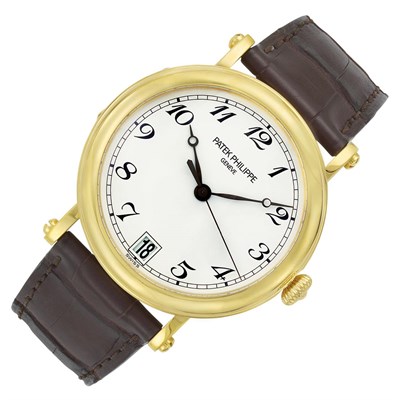 Lot 28 - Gentleman's Gold 'Officer's' Wristwatch, Patek Philippe, Ref. 5053