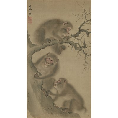Lot 3 - After Mori Sosen 19th Century Hanging scroll,...