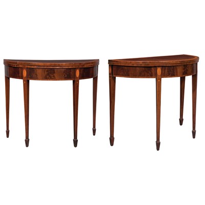 Lot 93 - Pair of George III Satinwood and Mahogany...