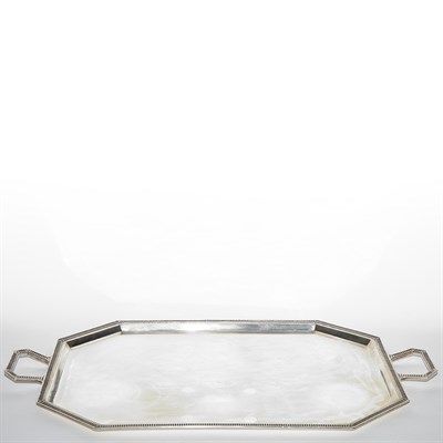 Lot 423 - English Silver Tea Tray Mappin & Webb,...