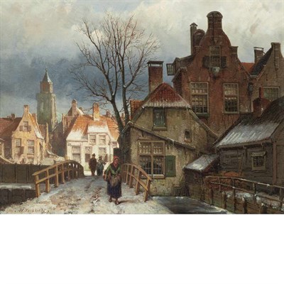 Lot 73 - Willem Koekkoek Dutch, 1839-1895 Dutch Town in...