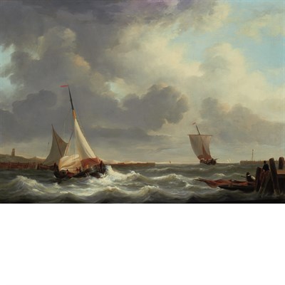 Lot 81 - George Laurens Kiers Dutch, 1838-1916 Ships...