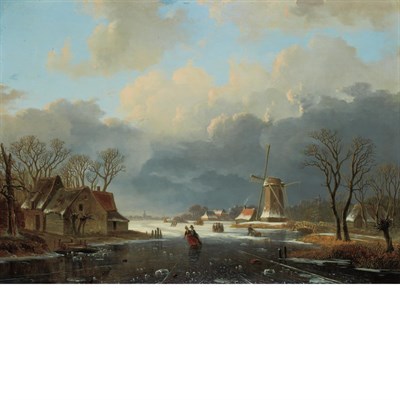 Lot 74 - Willem de Klerk Dutch, 1800-1876 Winter...