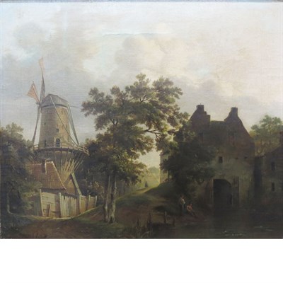Lot 77 - Attributed to Andreas Schelfhout A Mill at the...