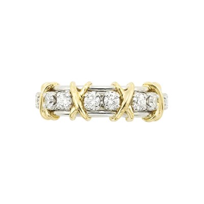 Lot 189 - Platinum, Gold and Diamond Band Ring, Tiffany & Co., Schlumberger